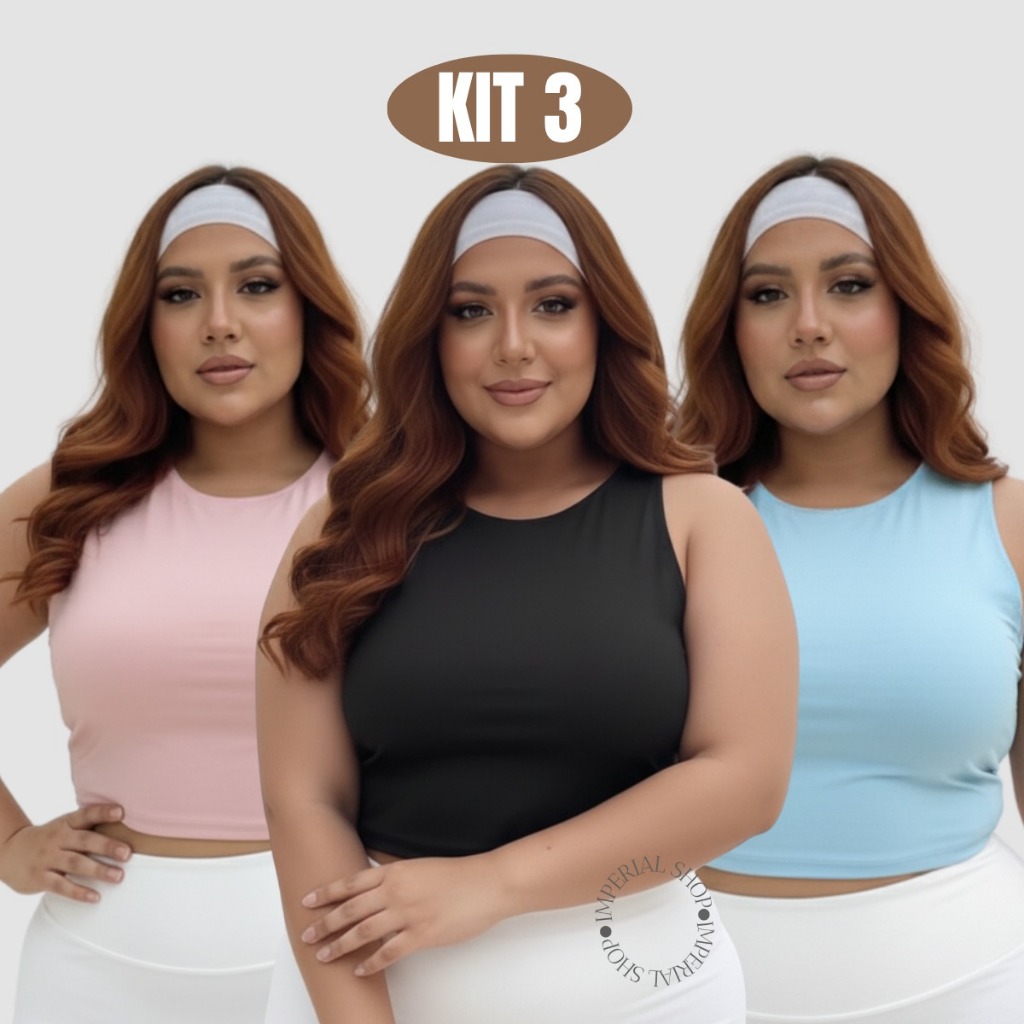 Kit 3 Blusa Feminina Moda Verão Top Gringa Plus Size-yara
