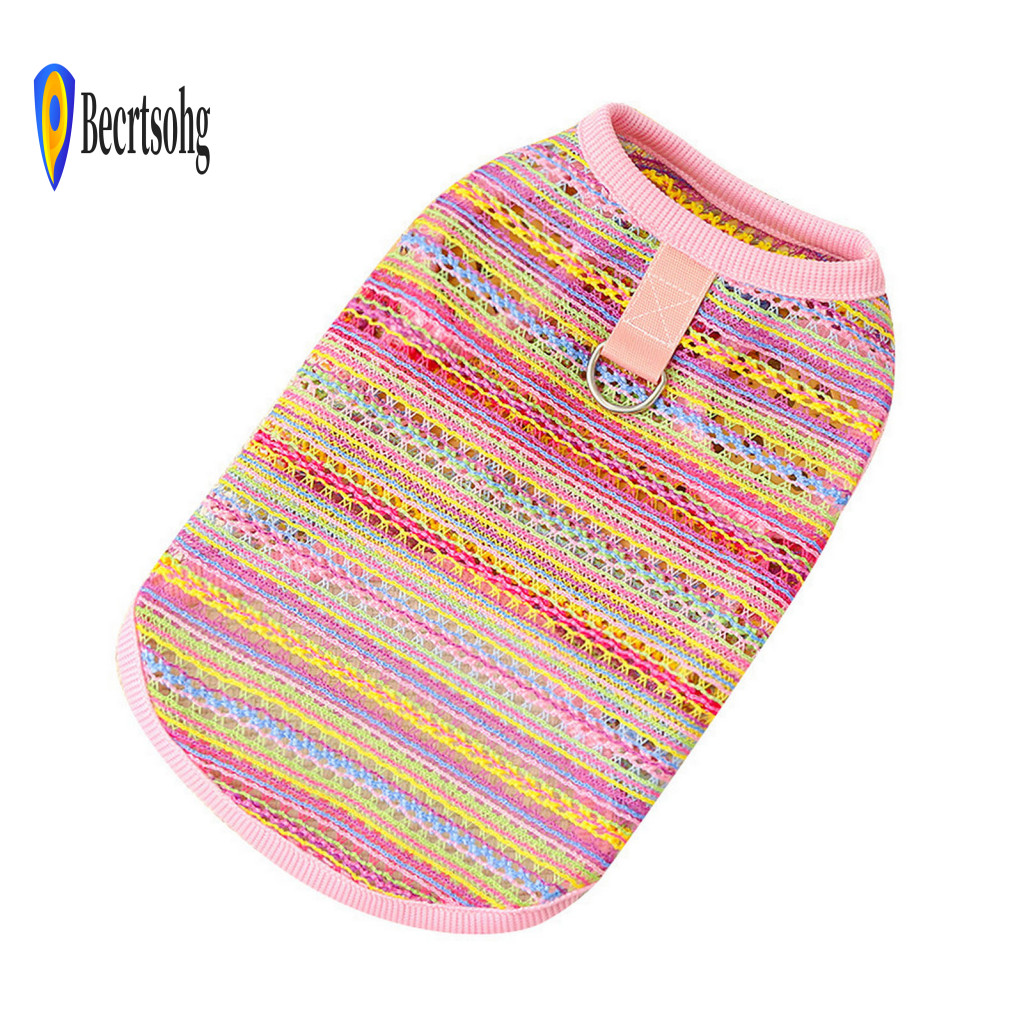 Loose Cut Pet Clothing Elastic Outfits Summer Vest for Small Dogs Cats – Breathable Hollow Shirt Lightweight Outdoor C