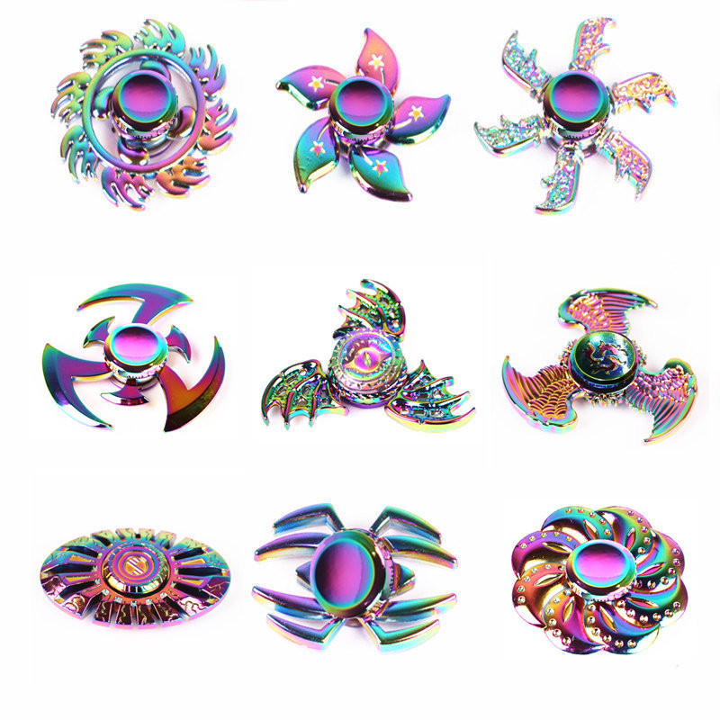 50 Estilo Colorido Fidget Spinner Liga de Zinco Decompression Toy Finger Spinner Metal spinning top para Kid/Adulto Brin