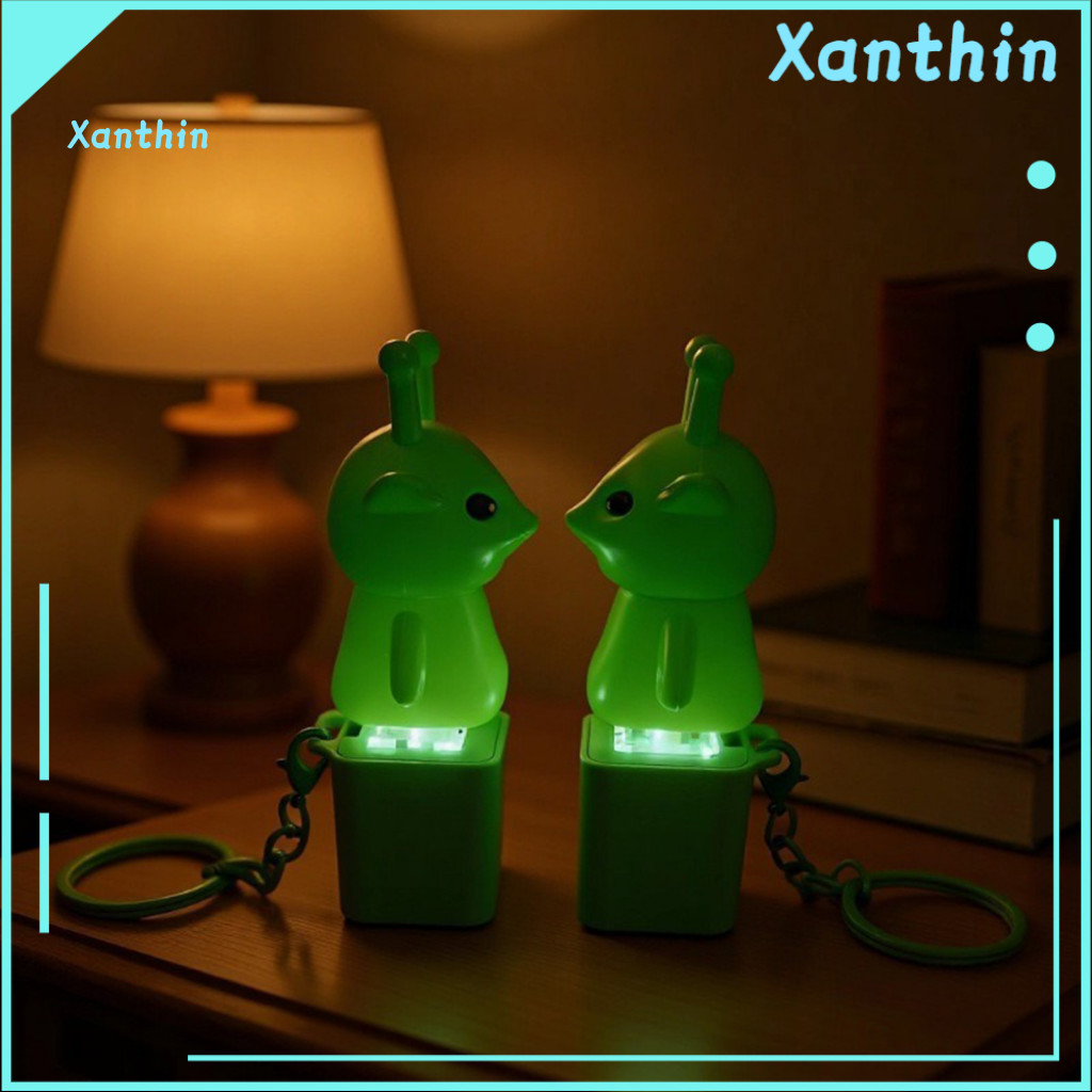 Fidget Keyboard Toy Pocket 3pcs Green Button Keychain with Sound Led Lights – Stress Relief Anxiety Decompression Port