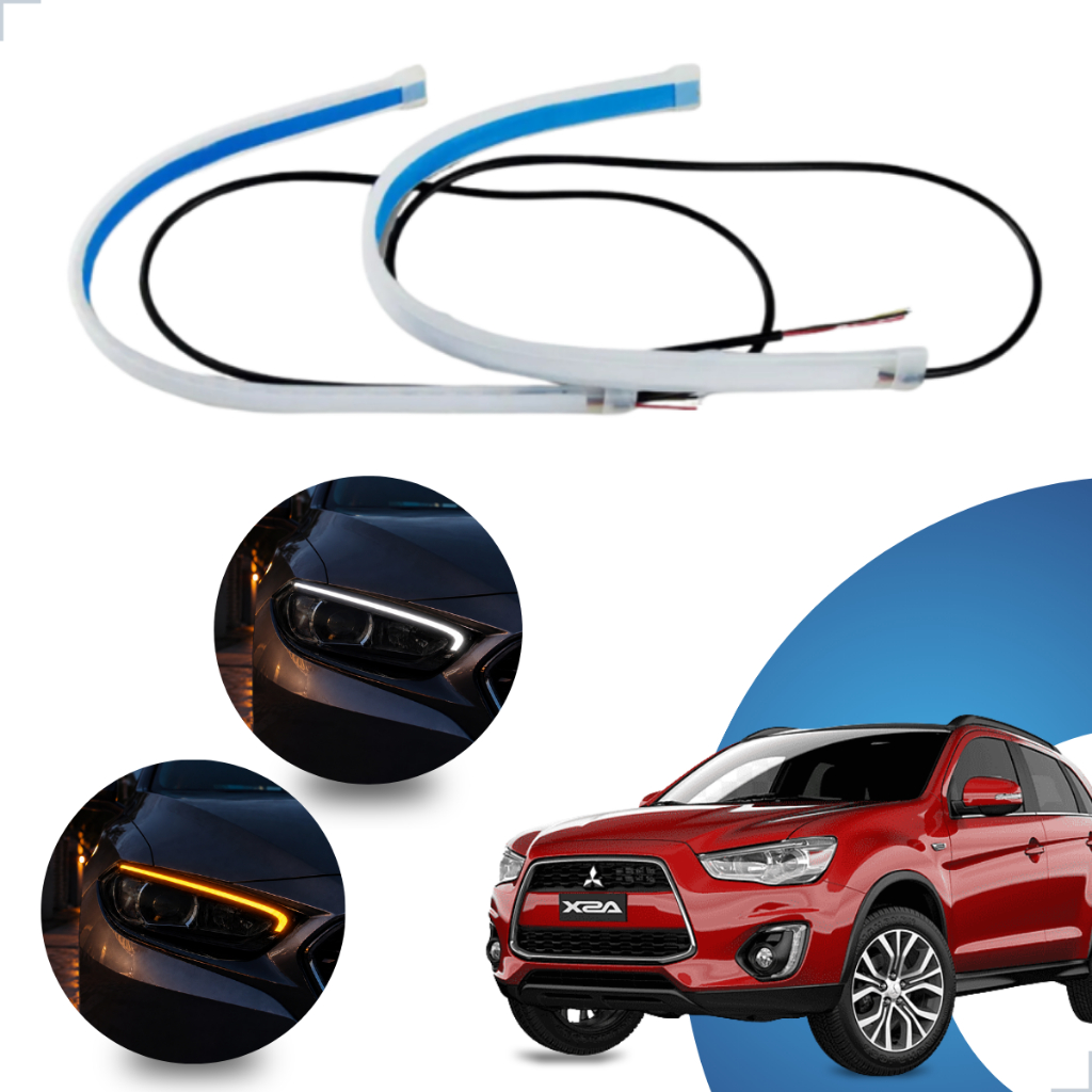 Kit Fitas Led DRL Farol + Seta 12v 45cm Outlander 2010 2011 2012 2013 2014 2015 2016 2017 ATÉ 2021