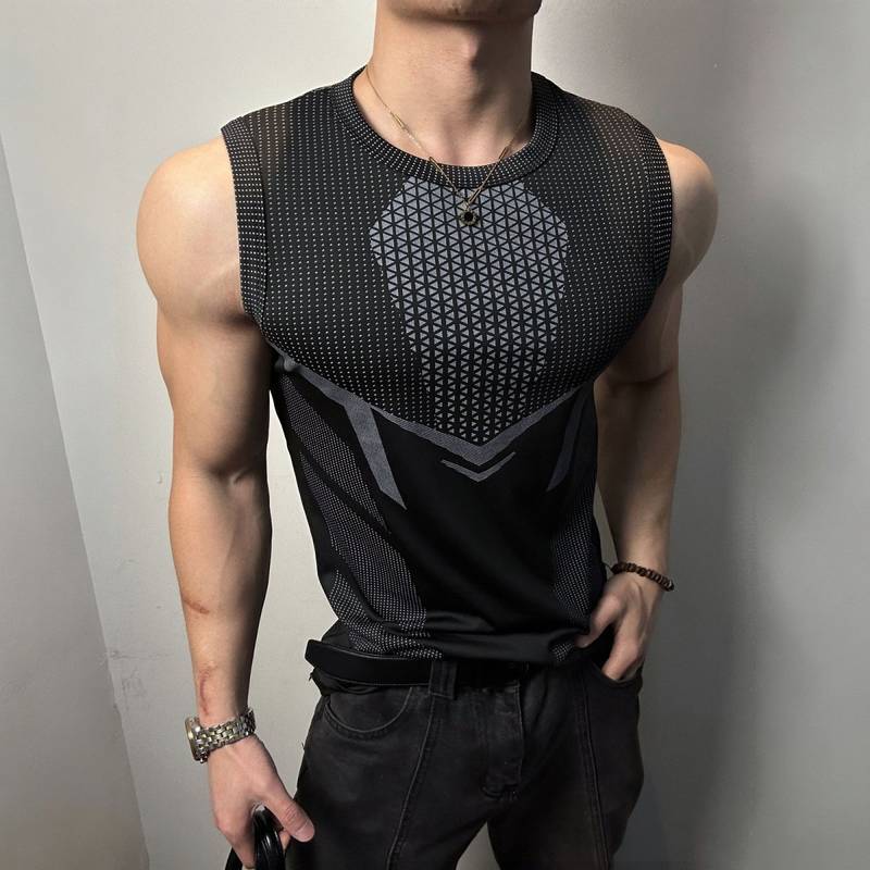 [Popular] New American Seamless Sports Vest Quick-Drying Workout Elastic Top eKHN