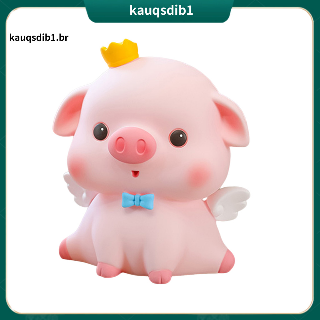 Kids Piggy Bank Cartoon Pig Vinyl Shatterproof Coin Storage Cute Money Saving Box for Boys Girls Durable Children's Cash