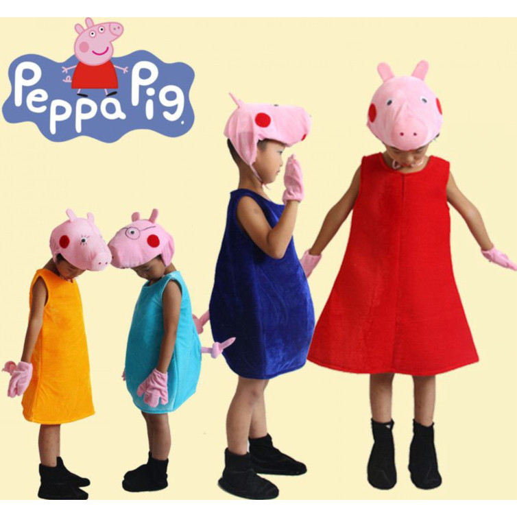 Conjunto De Trajes Infantis Para Crianças Peppa Pig George Cute Cartoon Animal Halloween Cosplay Meninas