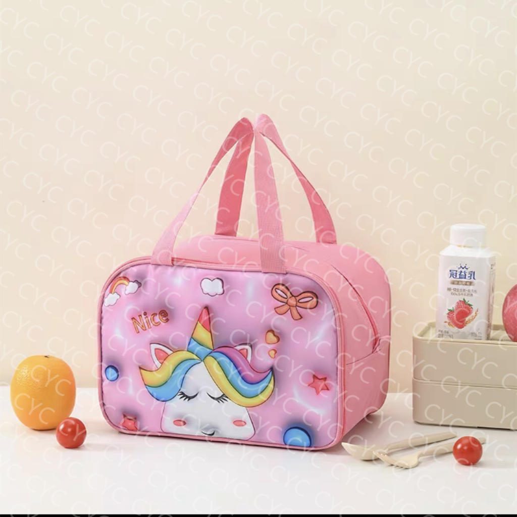 Lancheira3D Cartoon Lunch Bag Isolado Thermal Food Portable Box Almoço Funcional Para Piquenique