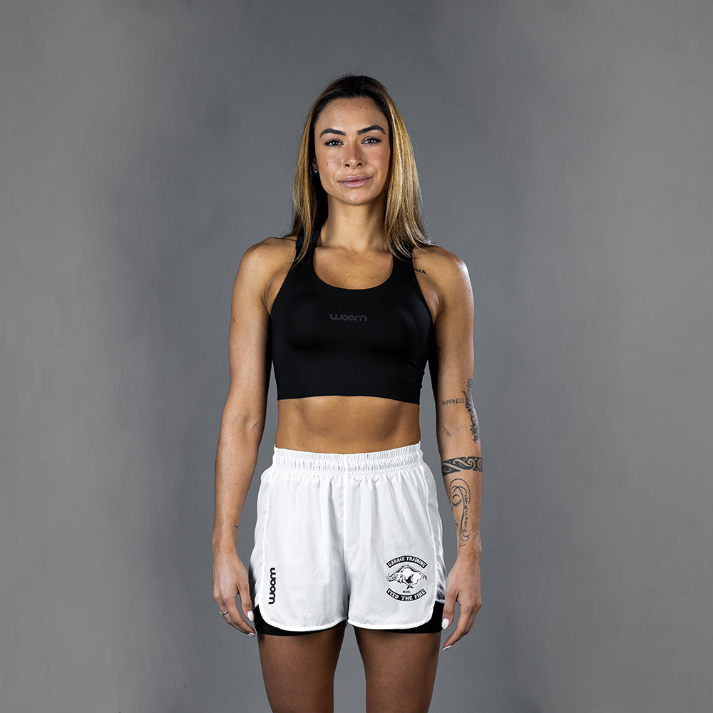 Shorts Running 2 em 1 Garage Training Branco Feminino I