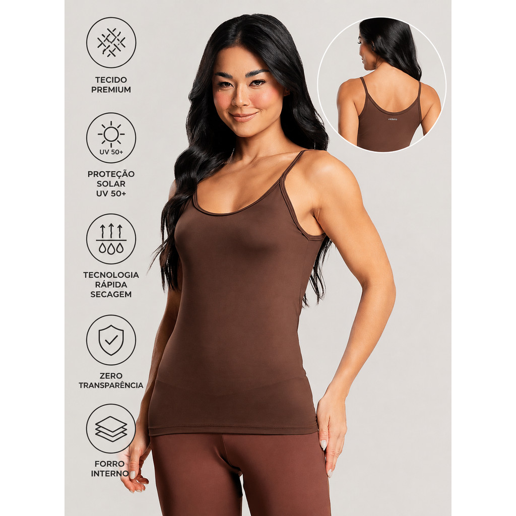 Regata Vicbela Alça Fina Fitness Blusa Feminino Liso Tank Top Slim Camiseta Academia Corrida Atividades Ar Livre Verão