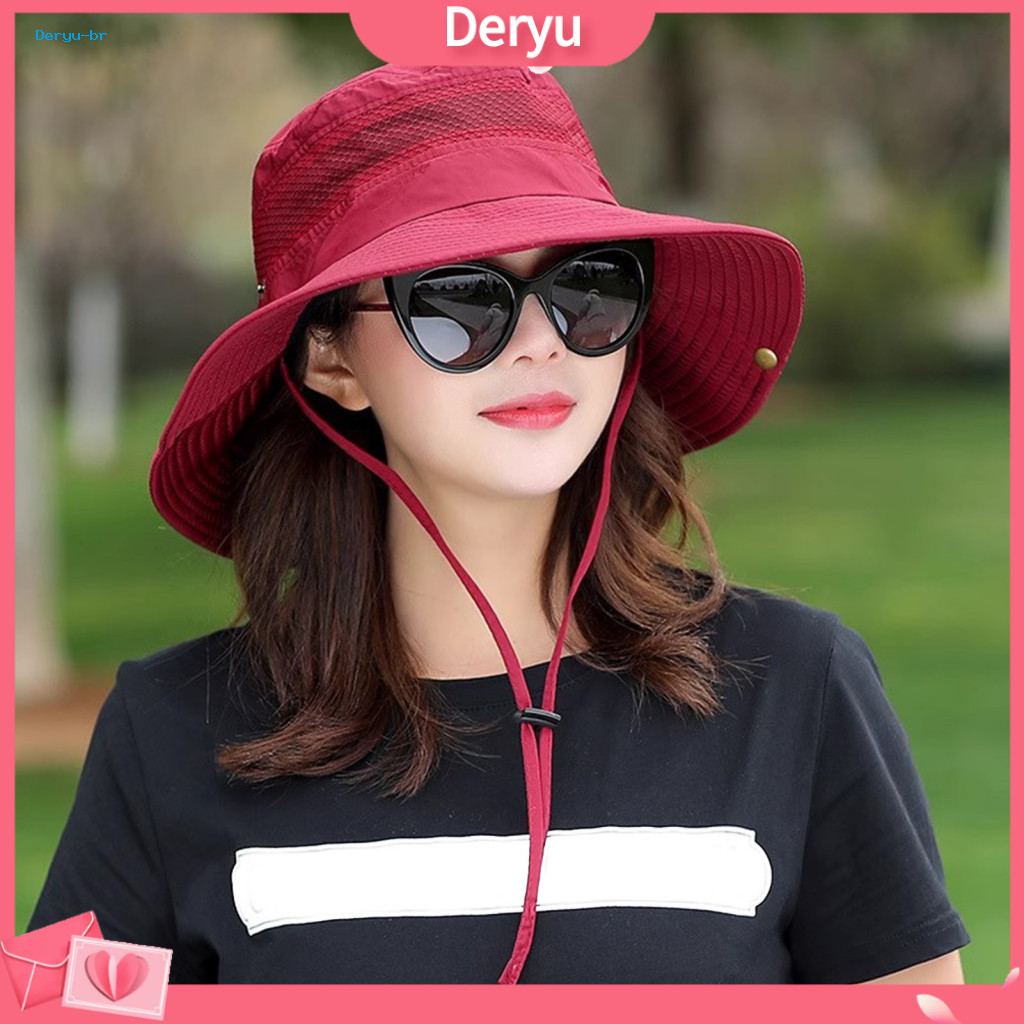 Mesh Bucket Hat for Summer Men Women Wide Brim Sun Protection Breathable Fisherman Cap Outdoor Hiking Beach Travel Uv Li