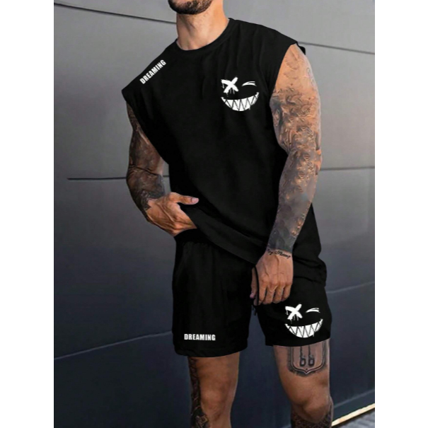 Conjunto Masculino Homme Regata Estampada Shorts Casual Look Moderno COD 668
