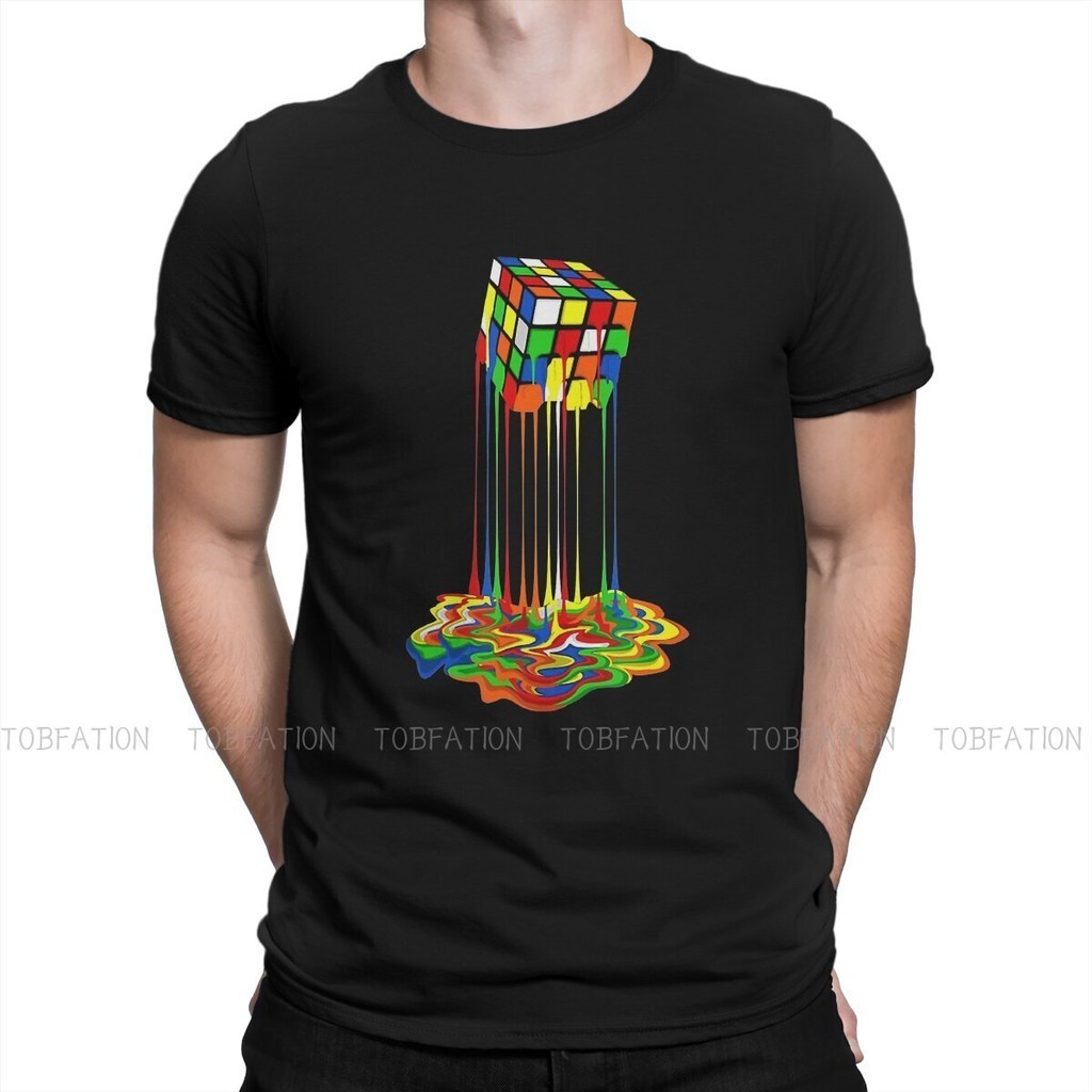 Matemática Rubik 100 % Algodão Camisetas Derretendo Quebra-Cabeça Personalize Homme Camiseta Hipster Tops 6XL