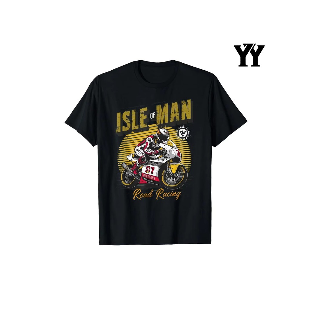 Isle of Man Road Racing Manx Retro Motorcycle Race Camiseta vintage Elegante Esticada Confortável Gráfico homme