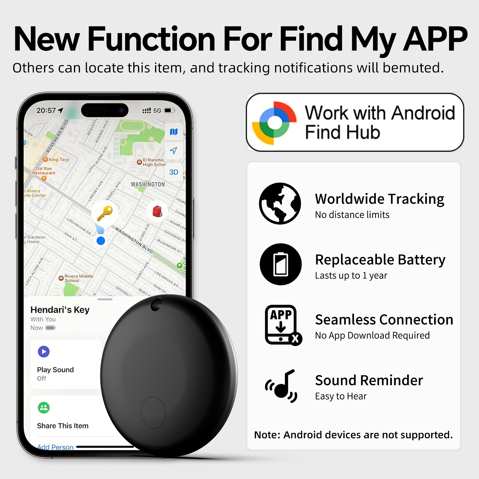 Mini Etiqueta Rastreadora Bluetooth Para Android Google Encontrar Hub Localizador Anti-Perda Inteligente Animais De Esti