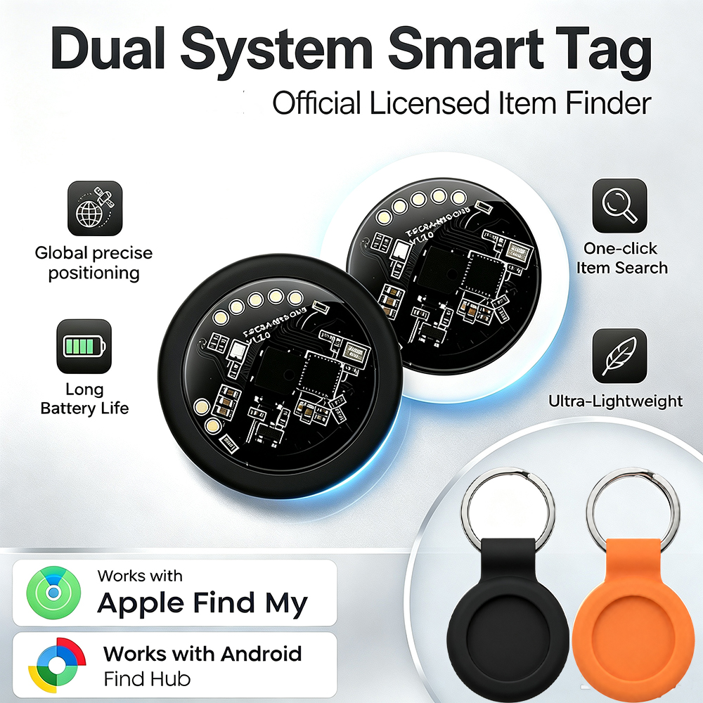 Rastreador Bluetooth Smart Tags, Compatível com o Sistema Duplo Encontre Meu Dispositivo, Localizador para Animais de