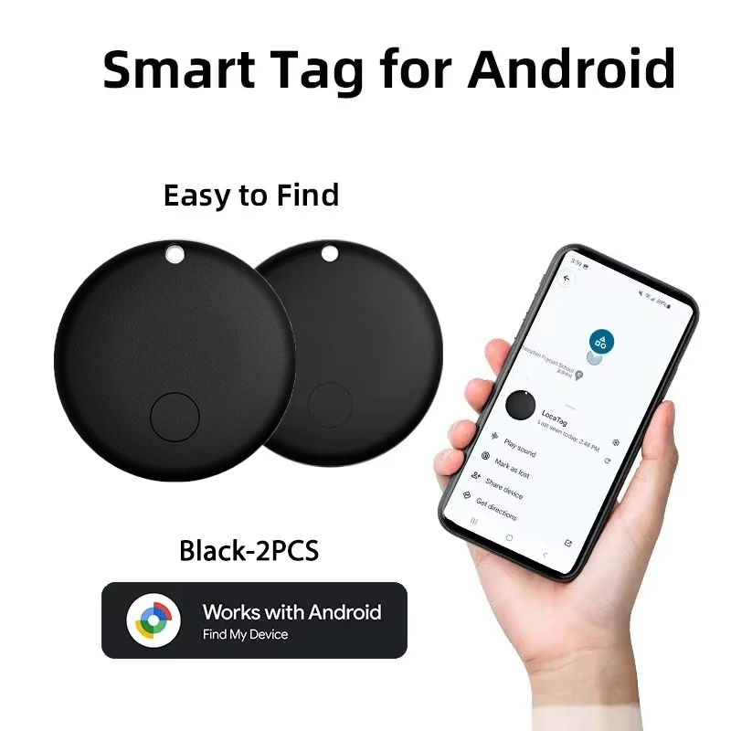 Etiquetas Inteligentes Anti-Perda 2 Unidades Compatíveis com o Google Find Hub Rastreador Bluetooth para Itens e Animais