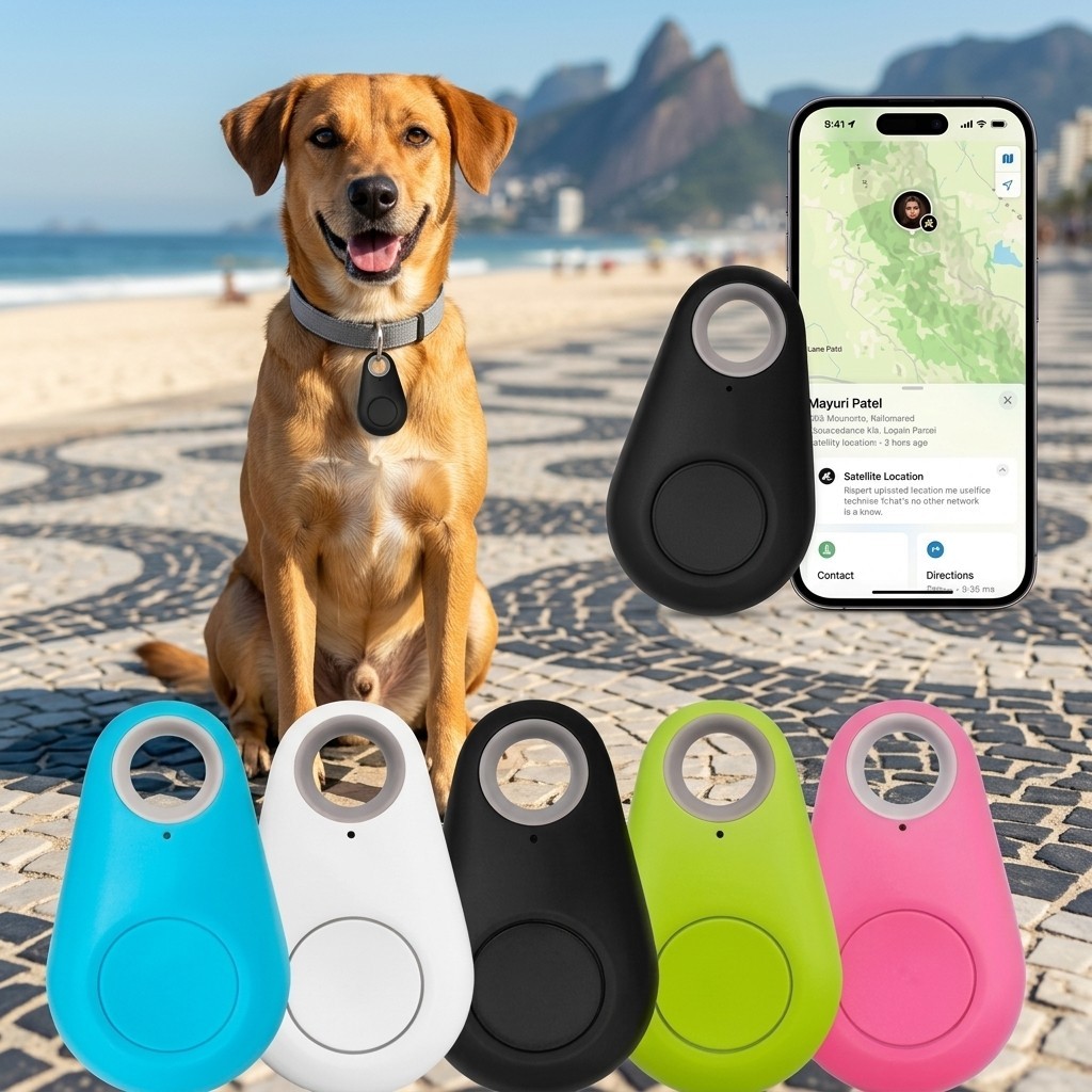 Localizador Anti-Perda de Animais Chaveiro Rastreador Bluetooth Pet Inteligente