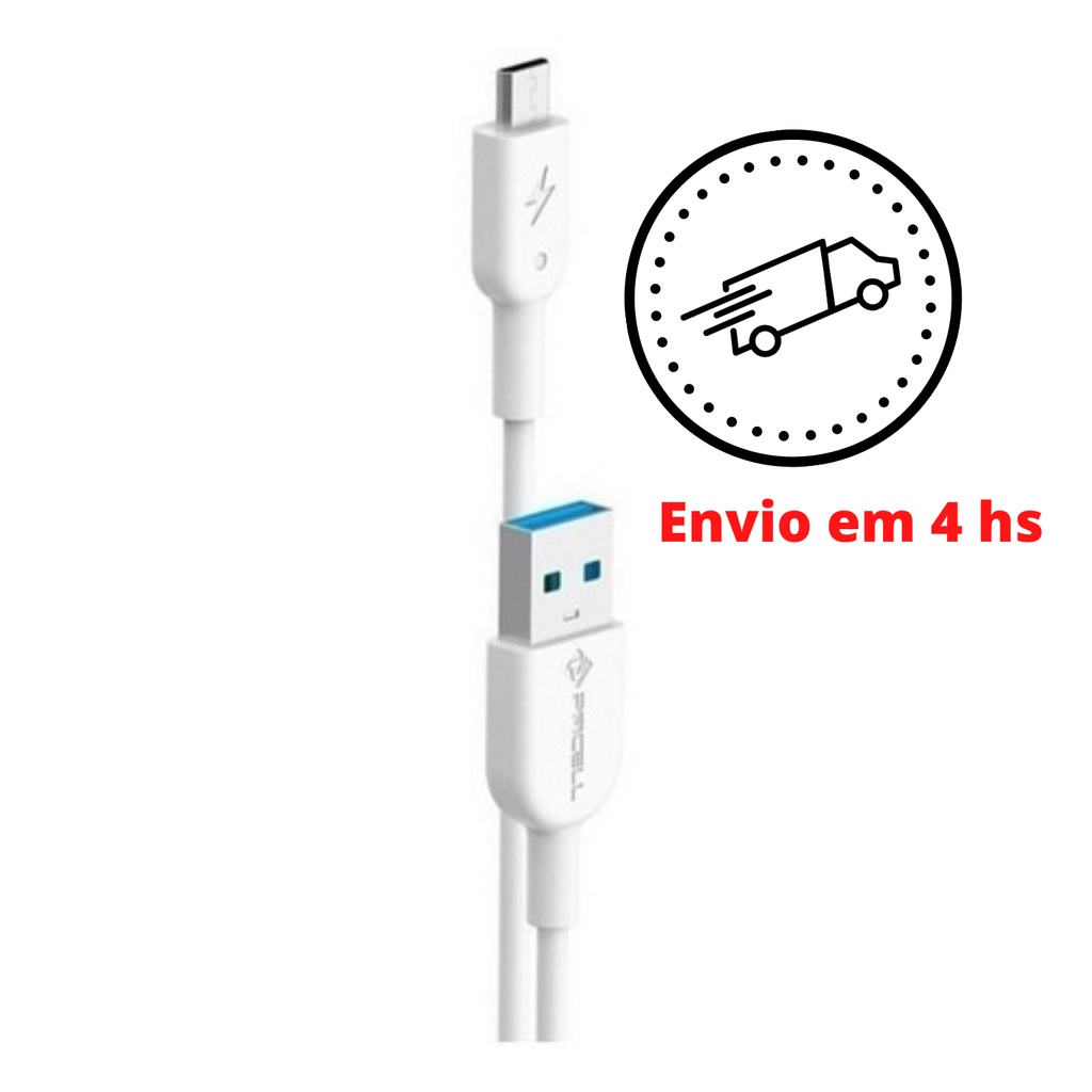 Cabo Carregador Micro USB V8 Turbo p/ Samsung* Motorola * Xiaomi *LG *ASUS *LeNovo c/ 2 metros Super Resistente ENVIO NO MESMO DIA