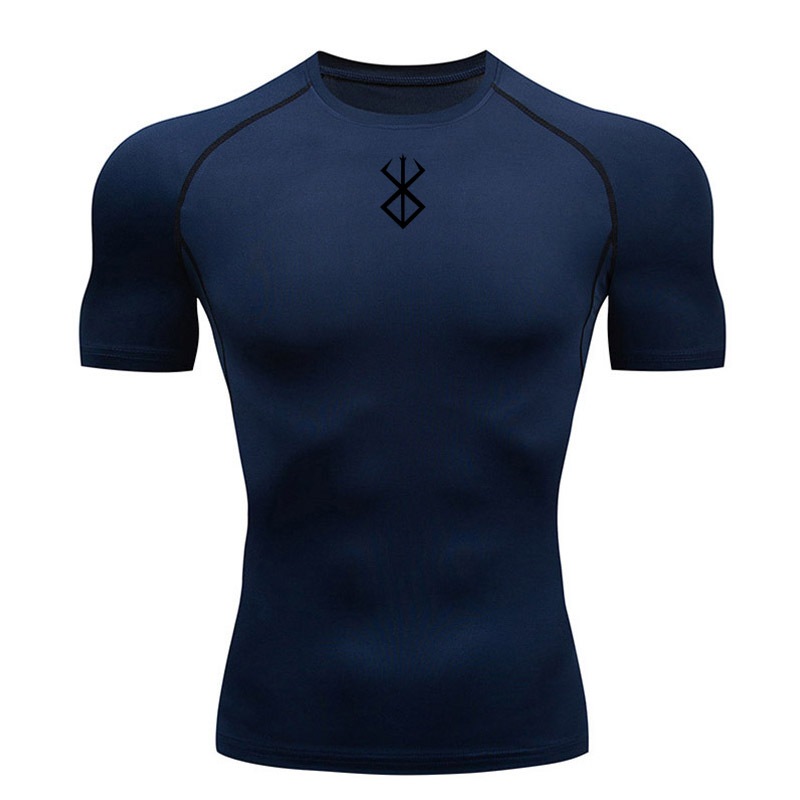 Men's Compression Sports T-Shirt Bodybuilding Gym Fitness Running Quick Dry Short Sleeve