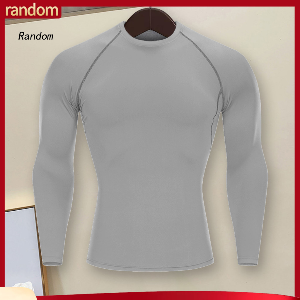 Long Sleeve Shirt Fitness Men's Compression Running T-shirt Breathable Quick Dry Workout Sweat Absorption Jogging Top fo