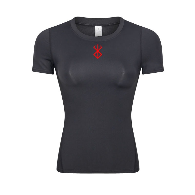 Bererk Women's Sports Compression T-Shirt Short Sleeve Running Quick Dry Gym Climbing