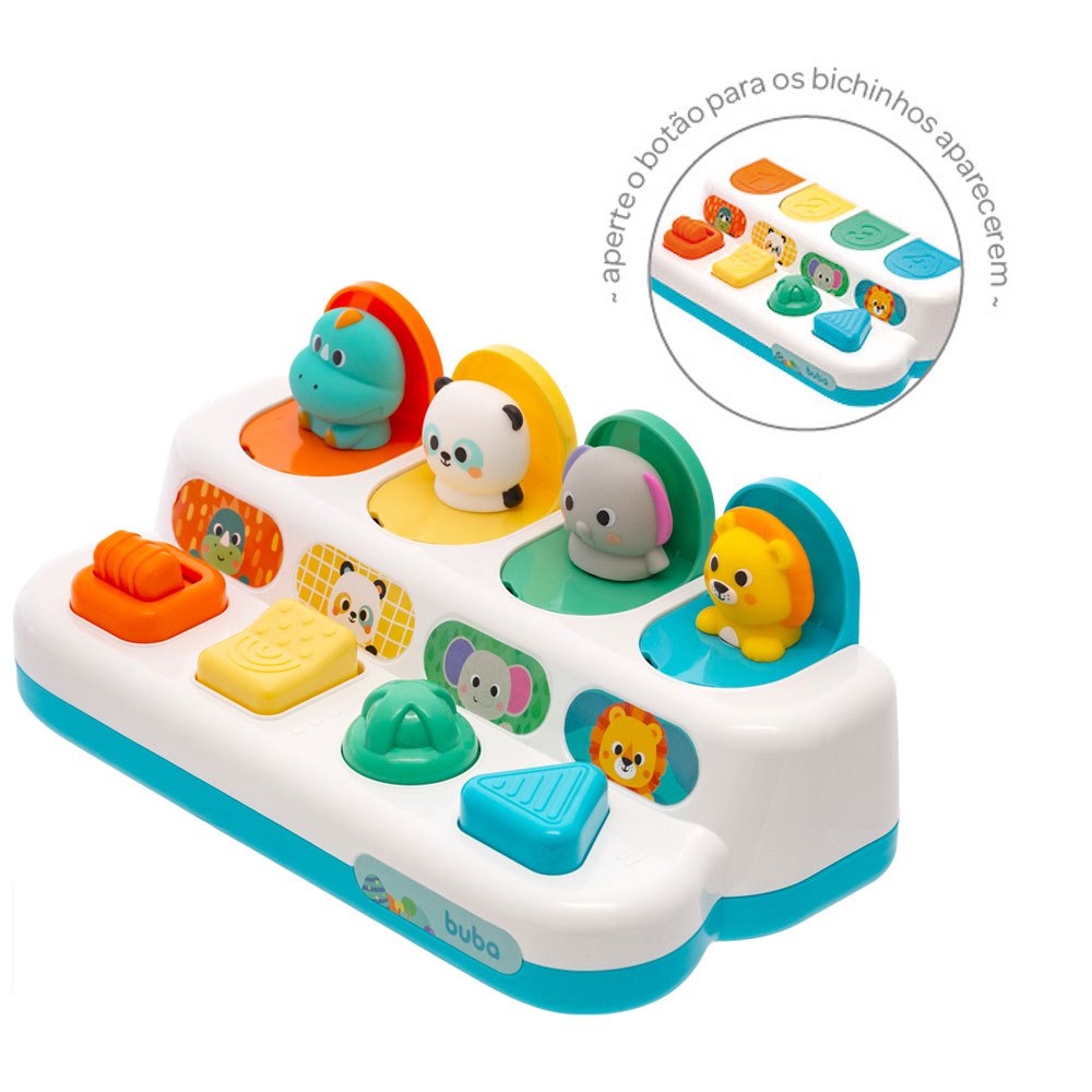 Brinquedo Interativo Pop-up Buba Zoo Animais Bebê Educativo