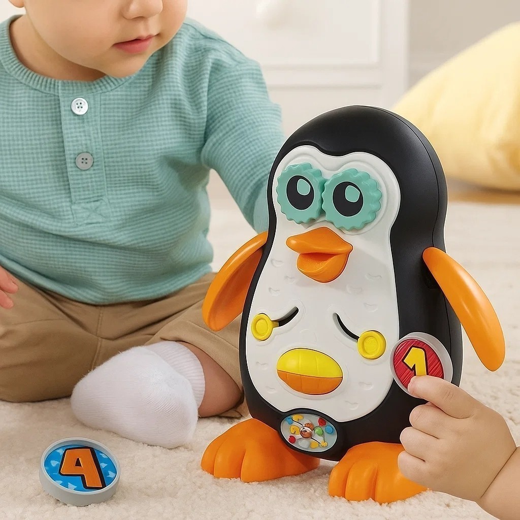 Brinquedo Educativo Pinguim Criança Boneco Animal Bichinho Divertido Som Interativo Presente