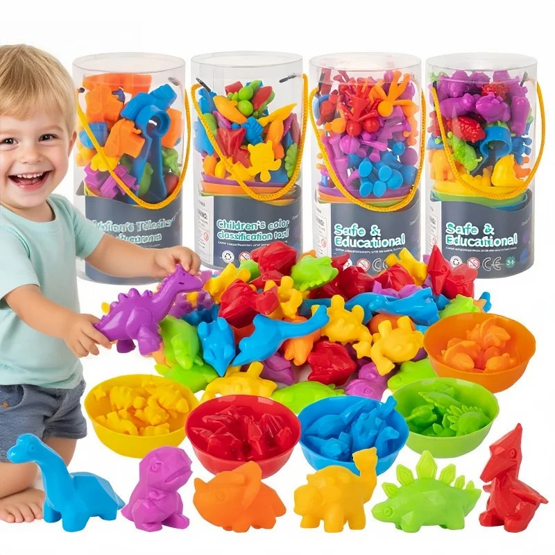 Contando Brinquedos De Classificação De Animais Para Crianças Atividades De Aprendizagem Pré-Escolar Matemática Cor Cogn