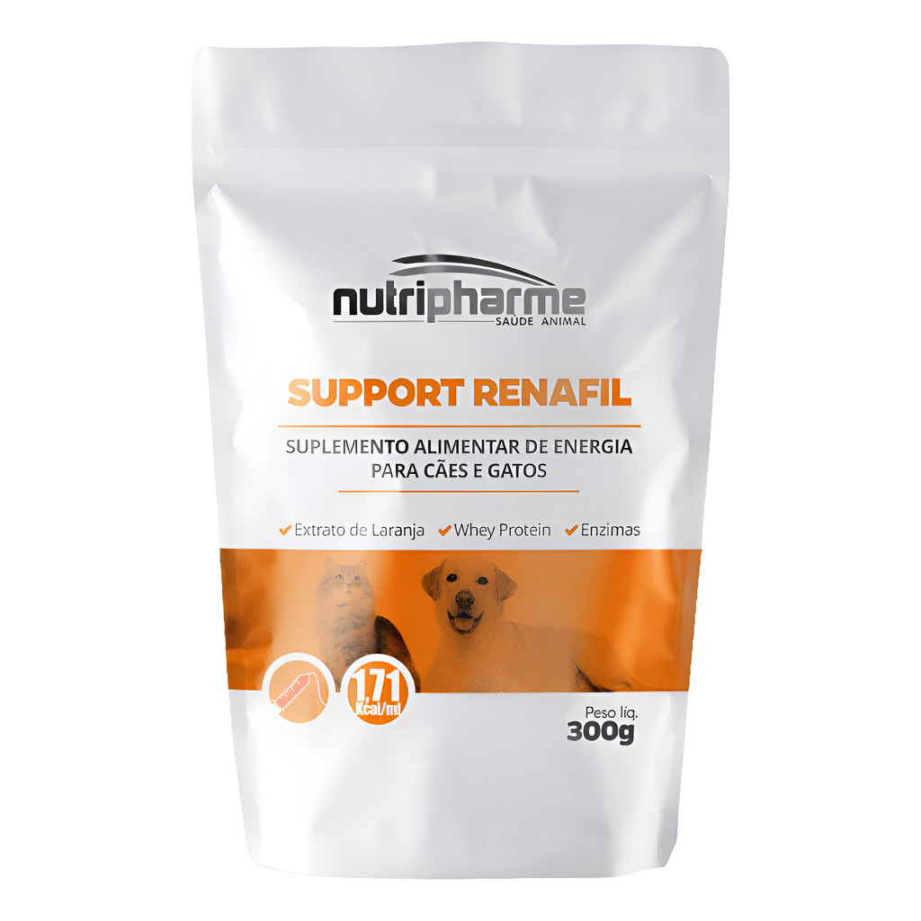 Support Renafil Suplemento Alimentar Cães Cão E Gatos 300 Gr