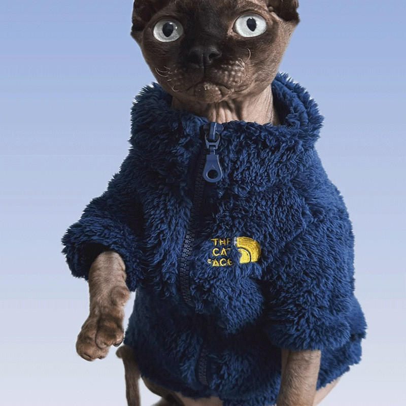 Jaqueta de Lã para Gatos com Zíper, Quente para Outono e Inverno, Anti-Desgaste, para Sphynx e Devon, Ideal para Uso em