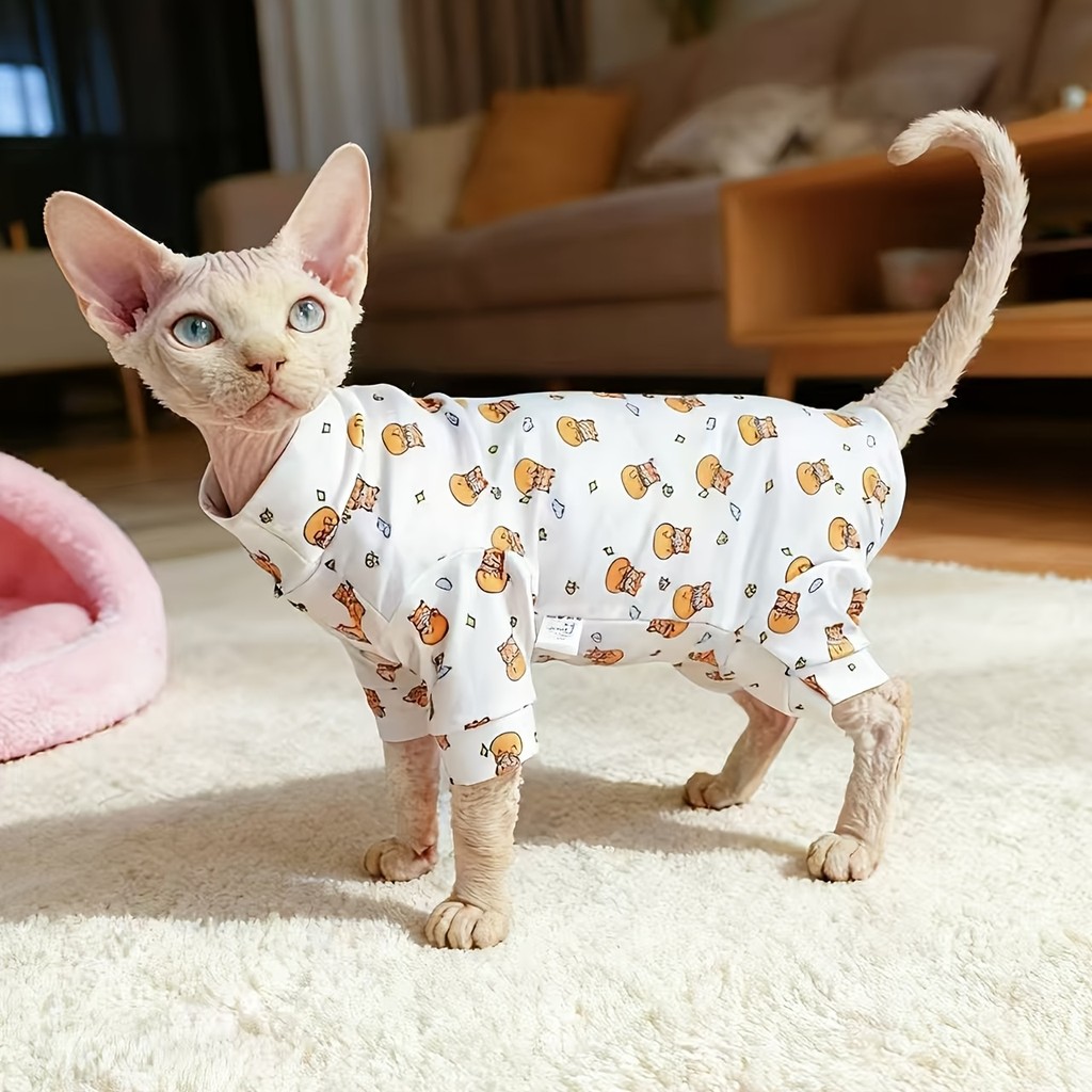 Roupa para Gato de Estimação, Macacão de Quatro Patas para Uso Doméstico, Estilo Igual ao do Gato Devon Sphinx&*---**-&*