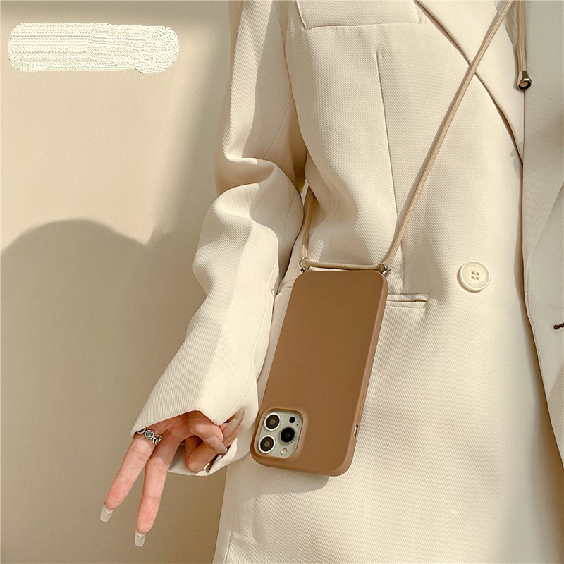 Luxo Crossbody Colar Cinta Cordão Cabo Caso Macio Para iphone 13 12 14 15 16 Pro Max 11 X XR XS 7 8 plus MiNi Capa