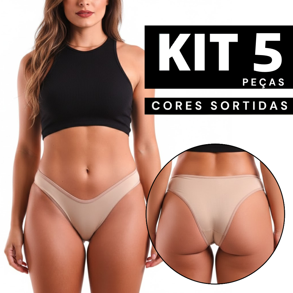 Kit 2 à 5 Calcinha Básica Cintura Baixa e Confortável Dia a Dia Revenda Cotton Barata