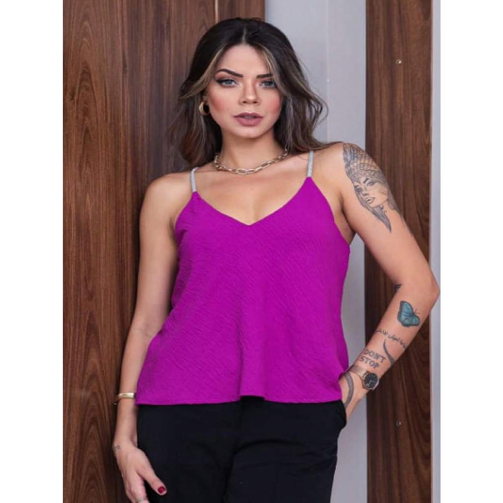 Lxc 2024 novo estilo cintura casual, elegante e versátil cor sólida suspender bottoming colete topo Blusa de Alcinha com Brilho