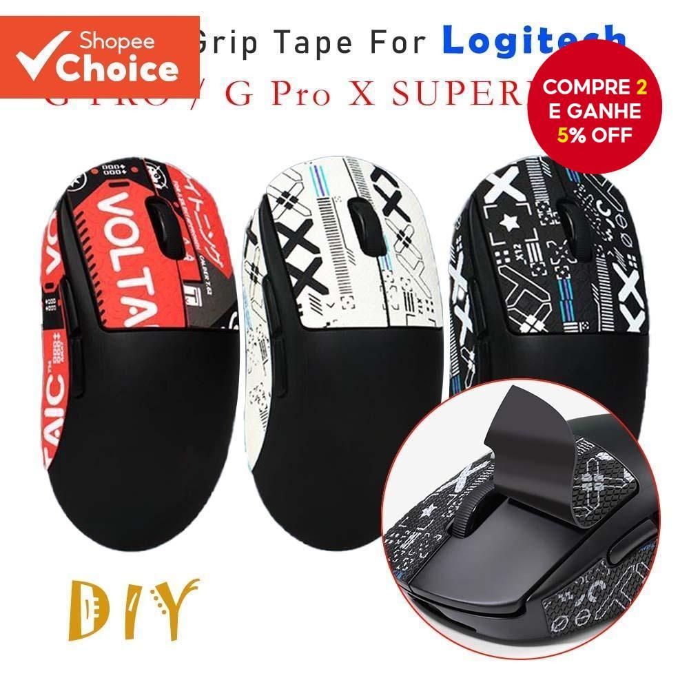 Fita Adesiva Para Mouse Logitech G Pro X SUPERLIGHT , Adesivo Antiderrapante , Suga Suor Compatível Com