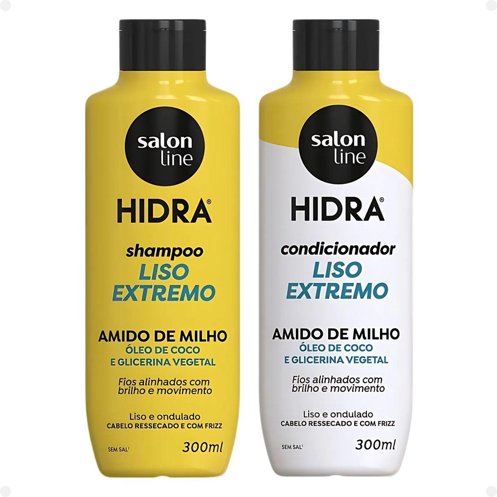 Salon Line Hidra: Shampoo e Condicionador Liso Extremo 300ml