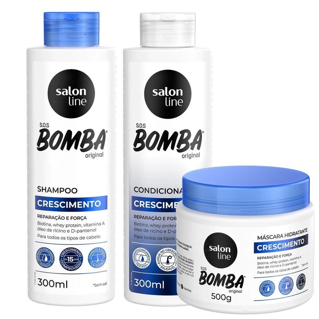 KIT SALON LINE SOS BOMBA CRESCIMENTO C/3