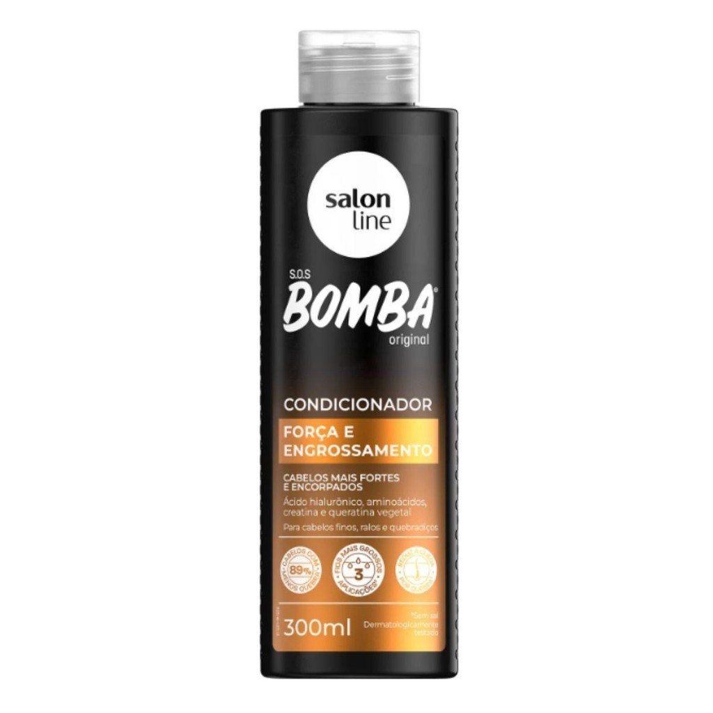 CONDICIONADOR SALON LINE S.O.S BOMBA FORÇA E ENGROSSAMENTO 300ML