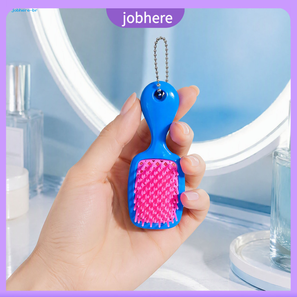Miniature Hair Comb Backpacks Pendant Mini Brush Keychain with Bead Chain – Portable Scalp Massage Styling Charm for H
