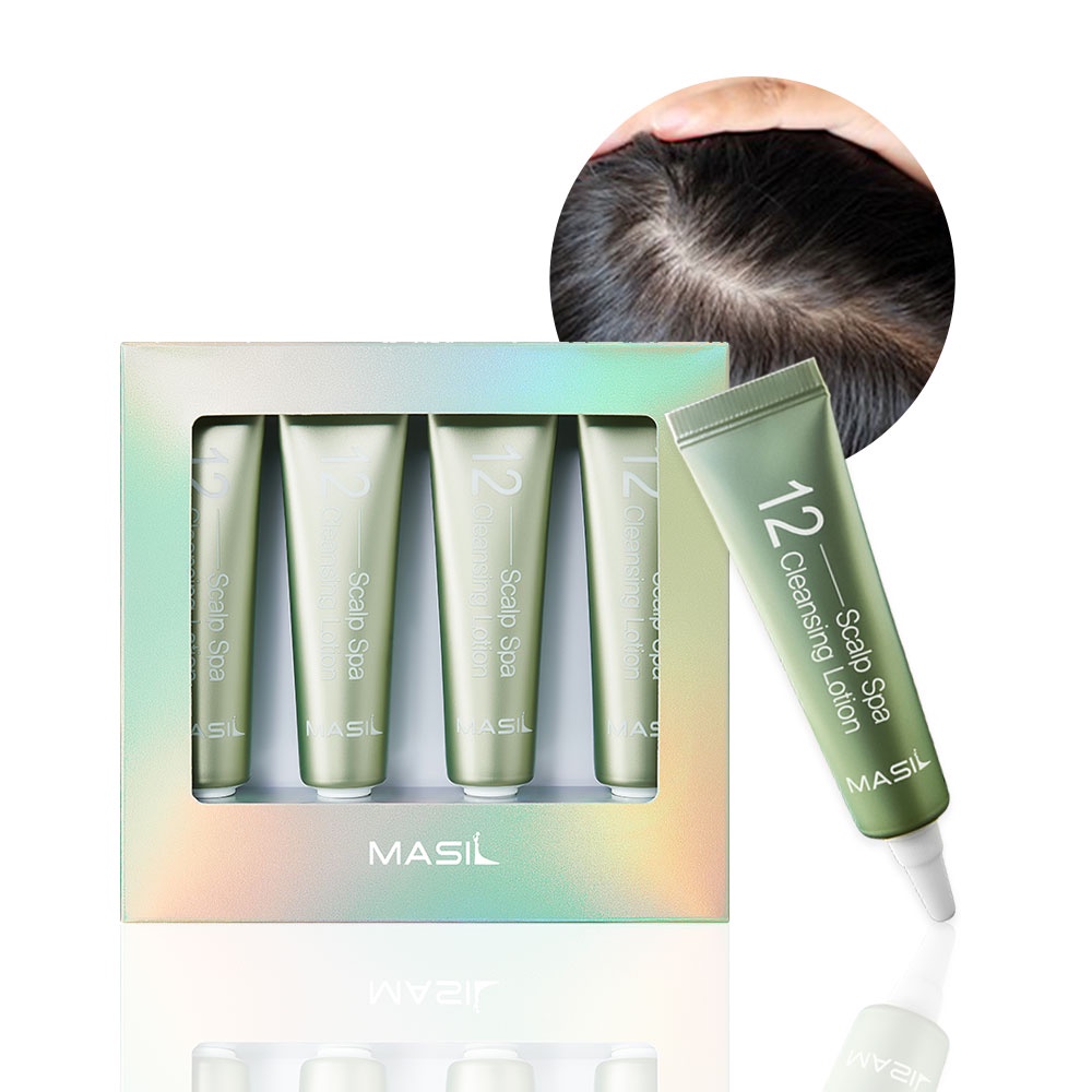 Masil 12 Loção Couro Cabeludo Spa AHA BHA De Limpeza Calmante Hidratante Nutritivo Seco 1Pack 15ml X 4ea Viagem Portátil