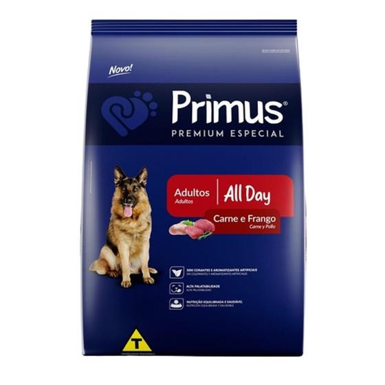 RAÇÃO PARA CÃES PRIMUS PREMIUM ESPECIAL CAES ALL DAY 15 KG + BRINDE OSSO DEFUMADO
