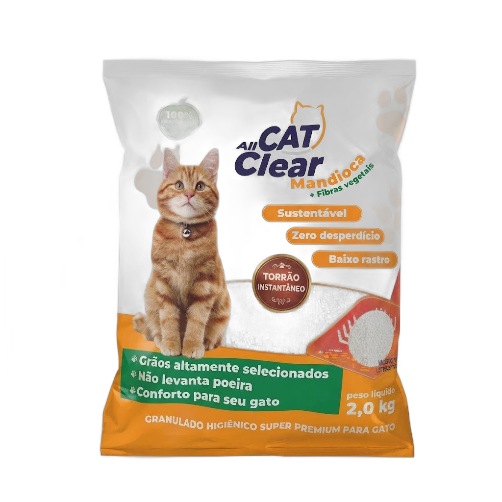 ALL CAT CLEAR AREIA HIGIENICA MANDIOCA 2KG