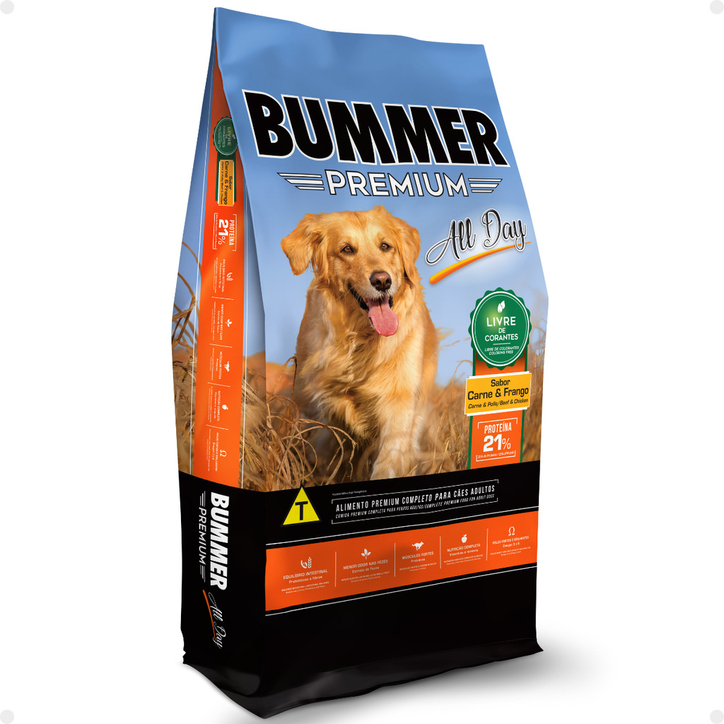 Ração Bummer Premium All Day Para Cães Adulto Sabor Carne e Frango 15kg