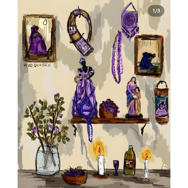 Quadro Decorativo Altar de Nana Entidade Umbanda e Candomblé
