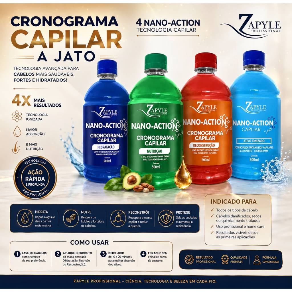nanotecnologia capilar nano action zapyle 500ml ESCOLHA O SEU