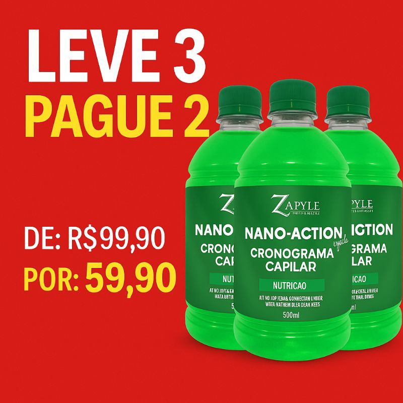 kit 3  nano tecnologia capilar nutrição 500ml potencializador de progressiva