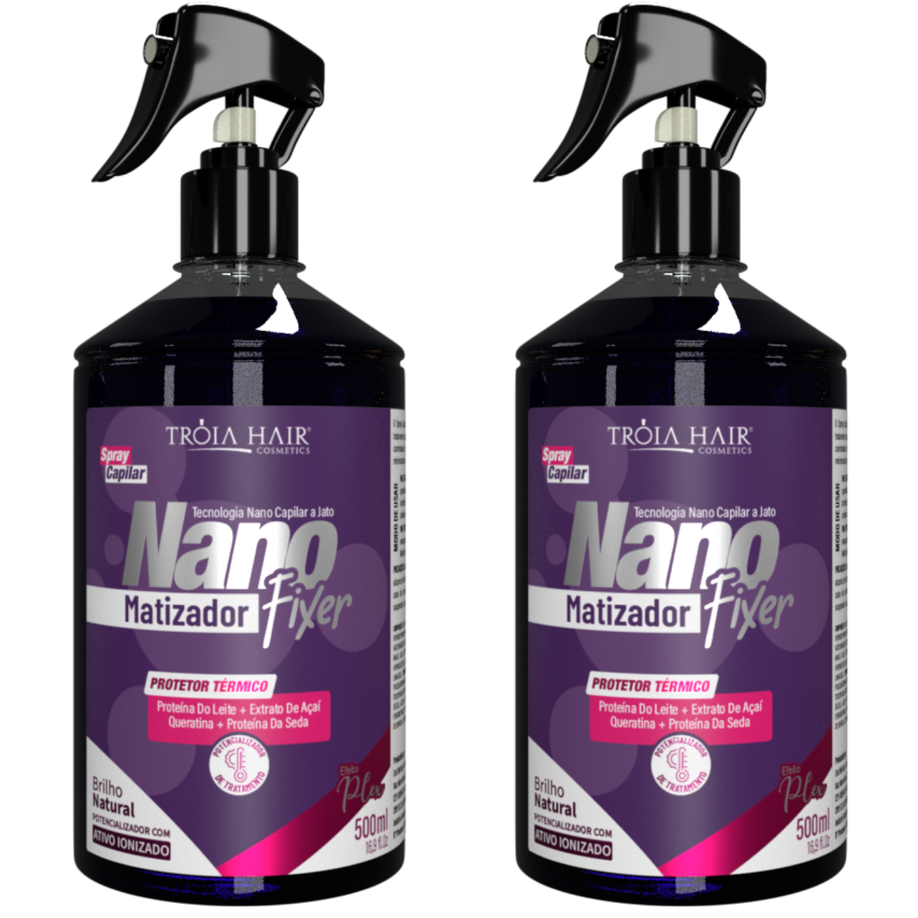 KIT 2 NANO FIXER MATIZADOR 500ml – MATIZAÇÃO INTENSIVA E MANUTENÇÃO DO TOM PARA CABELOS LOIROS E GRISALHOS