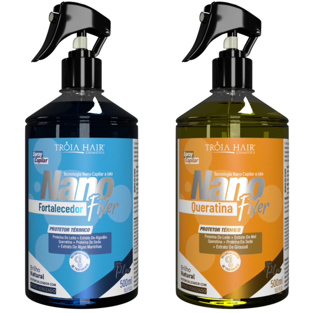 KIT NANO FIXER QUERATINA + FORTALECEDOR – RECONSTRUÇÃO E FORTALECIMENTO PARA CABELOS DANIFICADOS