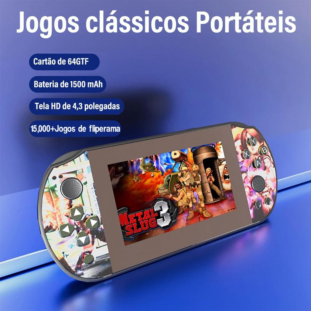 Console Portátil Retro Q3: 15.000 Jogos + Tela IPS 4.3