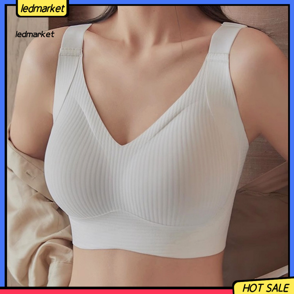 Anti Sagging Bra Push-up Wireless Bralette Women’s Full Coverage V-neck No Underwire Supportive Comfort for Wear – f