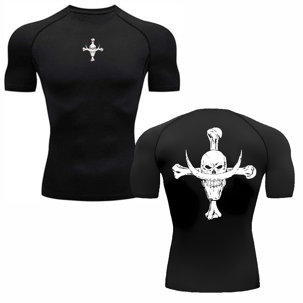 Camiseta compressão segunda pele para treino barba branca one piece ORIGINAL ALTA QUALIDADE