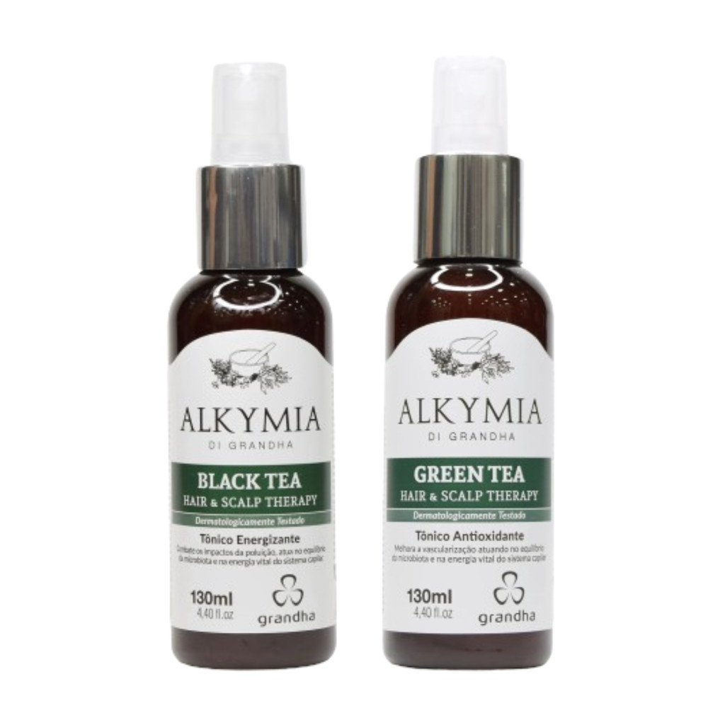 1 Green Tea + 1 Black Tea Hair Scalp Therapy 130ml cada Tônico Capilar Antiqueda